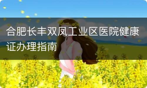 合肥长丰双凤工业区医院健康证办理指南