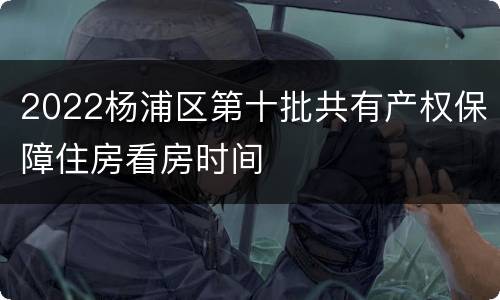 2022杨浦区第十批共有产权保障住房看房时间