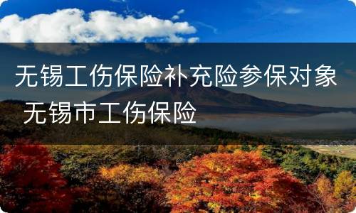 无锡工伤保险补充险参保对象 无锡市工伤保险