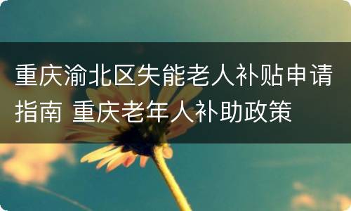 重庆渝北区失能老人补贴申请指南 重庆老年人补助政策