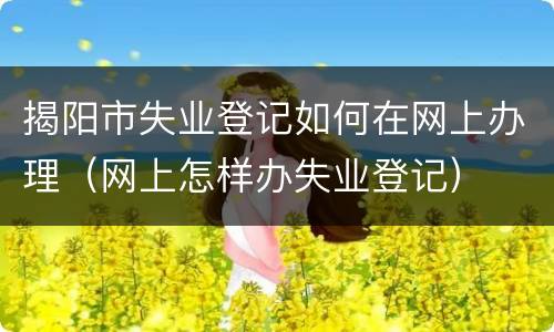 揭阳市失业登记如何在网上办理（网上怎样办失业登记）