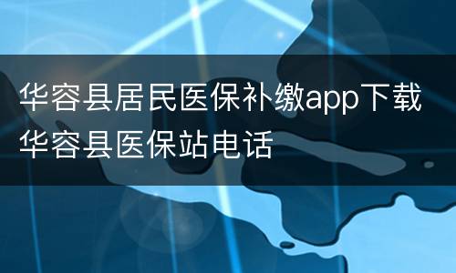华容县居民医保补缴app下载 华容县医保站电话