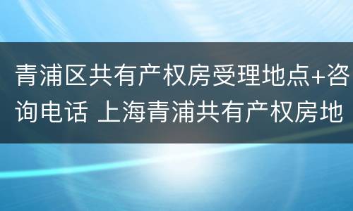 青浦区共有产权房受理地点+咨询电话 上海青浦共有产权房地址