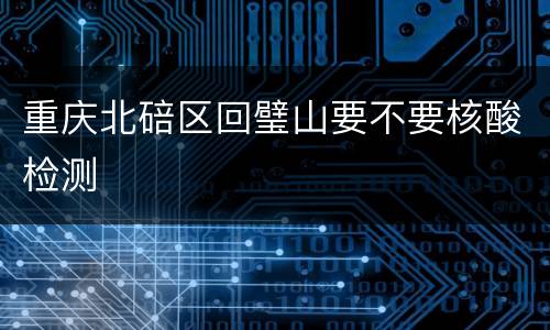 重庆北碚区回璧山要不要核酸检测