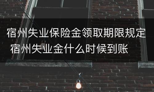 宿州失业保险金领取期限规定 宿州失业金什么时候到账