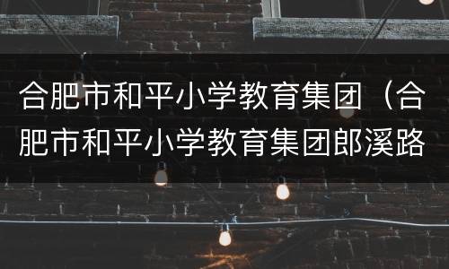 合肥市和平小学教育集团（合肥市和平小学教育集团郎溪路小学）