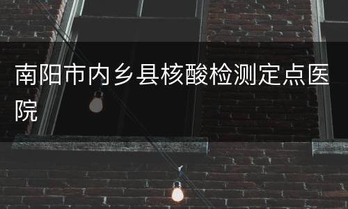 南阳市内乡县核酸检测定点医院