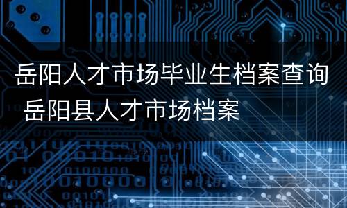 岳阳人才市场毕业生档案查询 岳阳县人才市场档案