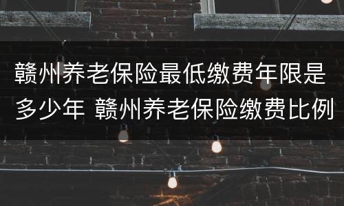 赣州养老保险最低缴费年限是多少年 赣州养老保险缴费比例