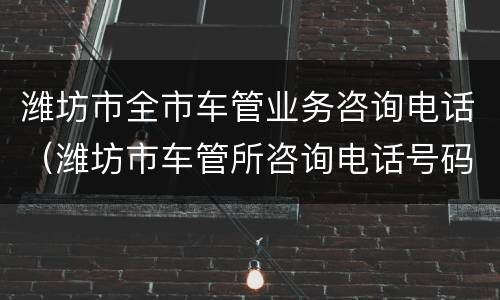 潍坊市全市车管业务咨询电话（潍坊市车管所咨询电话号码多少）