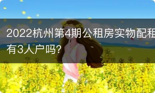 2022杭州第4期公租房实物配租有3人户吗？