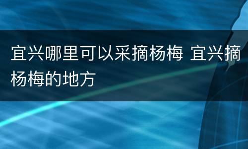 宜兴哪里可以采摘杨梅 宜兴摘杨梅的地方
