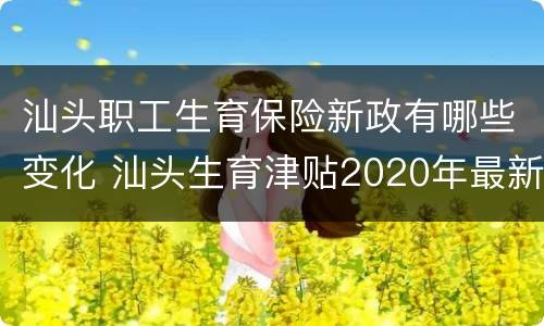 汕头职工生育保险新政有哪些变化 汕头生育津贴2020年最新政策