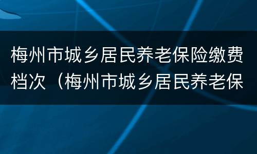 梅州市城乡居民养老保险缴费档次（梅州市城乡居民养老保险缴费档次标准）