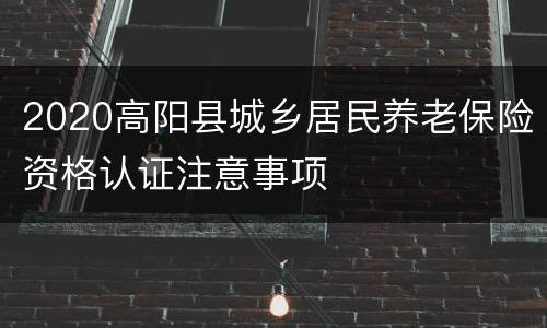 2020高阳县城乡居民养老保险资格认证注意事项