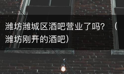 潍坊潍城区酒吧营业了吗？（潍坊刚开的酒吧）