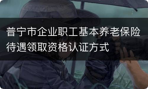 普宁市企业职工基本养老保险待遇领取资格认证方式