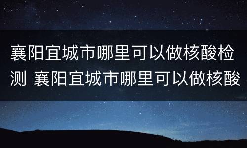 襄阳宜城市哪里可以做核酸检测 襄阳宜城市哪里可以做核酸检测报告