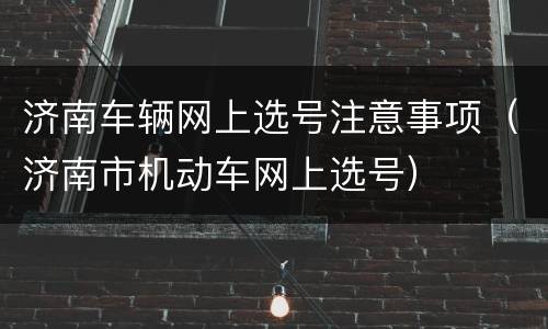 济南车辆网上选号注意事项（济南市机动车网上选号）