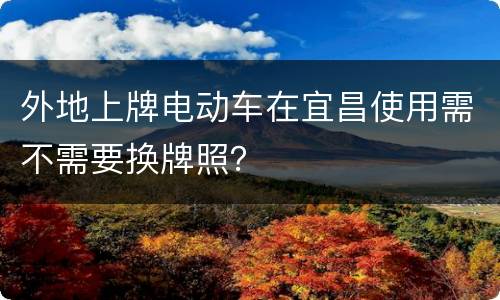 外地上牌电动车在宜昌使用需不需要换牌照？