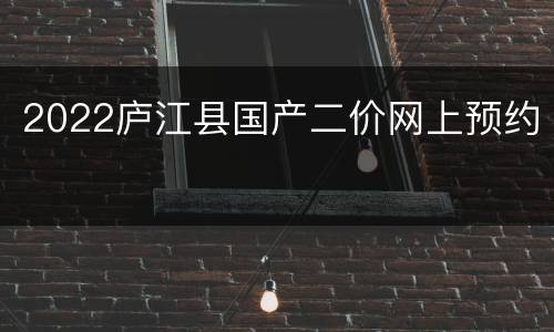 2022庐江县国产二价网上预约