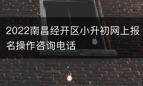 2022南昌经开区小升初网上报名操作咨询电话