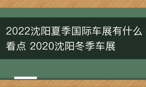 2022沈阳夏季国际车展有什么看点 2020沈阳冬季车展