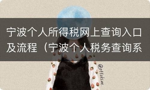 宁波个人所得税网上查询入口及流程（宁波个人税务查询系统）