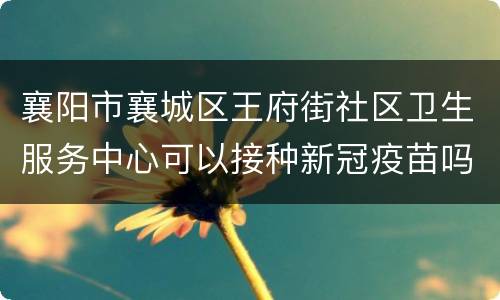 襄阳市襄城区王府街社区卫生服务中心可以接种新冠疫苗吗？