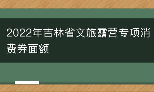 2022年吉林省文旅露营专项消费券面额