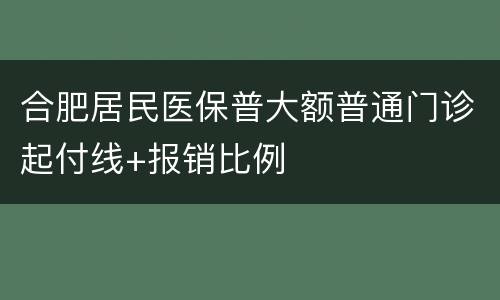 合肥居民医保普大额普通门诊起付线+报销比例