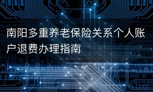 南阳多重养老保险关系个人账户退费办理指南