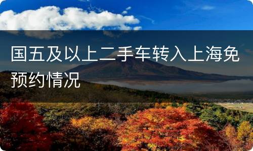 国五及以上二手车转入上海免预约情况