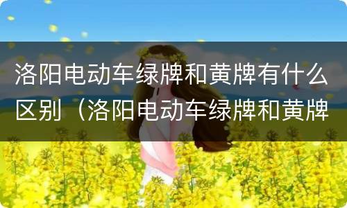 洛阳电动车绿牌和黄牌有什么区别（洛阳电动车绿牌和黄牌有什么区别图片）