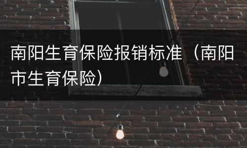 南阳生育保险报销标准（南阳市生育保险）