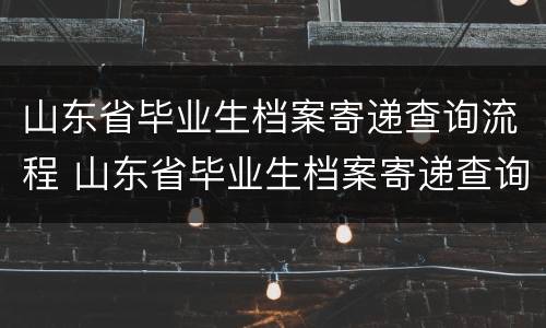 山东省毕业生档案寄递查询流程 山东省毕业生档案寄递查询流程图片
