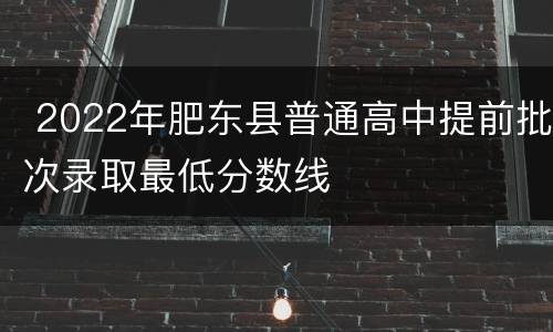  2022年肥东县普通高中提前批次录取最低分数线