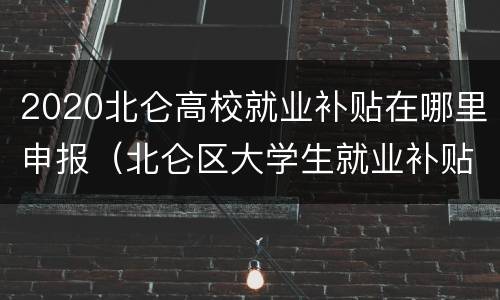 2020北仑高校就业补贴在哪里申报（北仑区大学生就业补贴咨询电话）