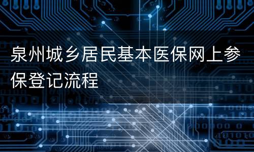 泉州城乡居民基本医保网上参保登记流程