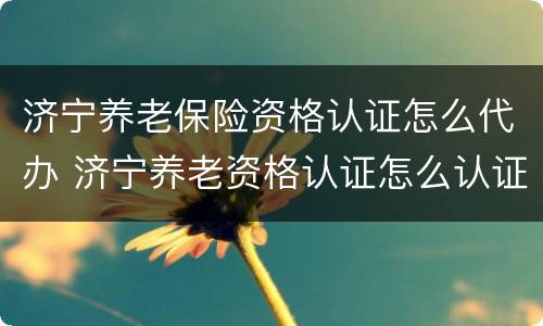 济宁养老保险资格认证怎么代办 济宁养老资格认证怎么认证