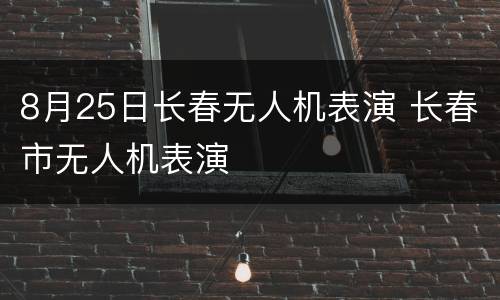 8月25日长春无人机表演 长春市无人机表演