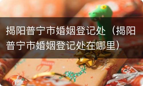 揭阳普宁市婚姻登记处（揭阳普宁市婚姻登记处在哪里）