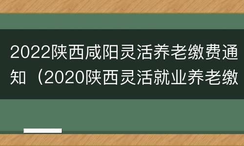 2022陕西咸阳灵活养老缴费通知（2020陕西灵活就业养老缴费标准和时间）