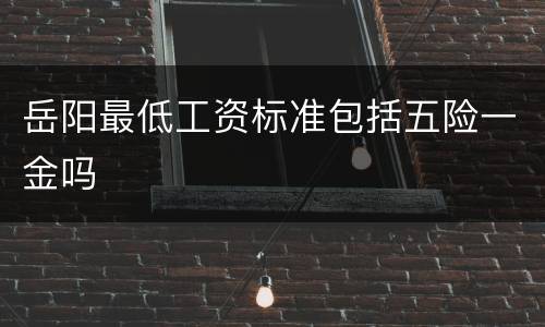 岳阳最低工资标准包括五险一金吗