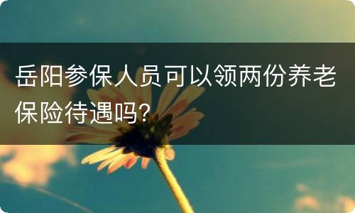 岳阳参保人员可以领两份养老保险待遇吗？