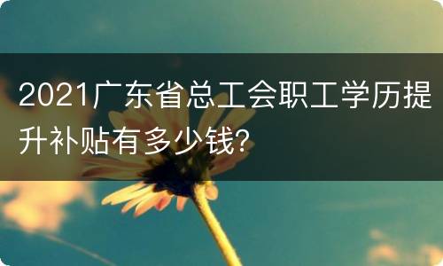 2021广东省总工会职工学历提升补贴有多少钱？