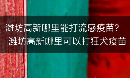 潍坊高新哪里能打流感疫苗？ 潍坊高新哪里可以打狂犬疫苗