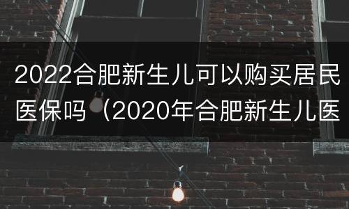 2022合肥新生儿可以购买居民医保吗（2020年合肥新生儿医保政策）