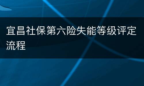 宜昌社保第六险失能等级评定流程