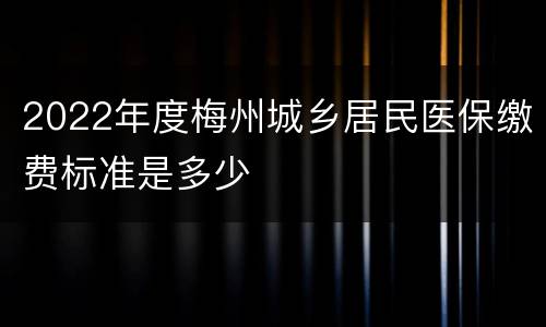 2022年度梅州城乡居民医保缴费标准是多少